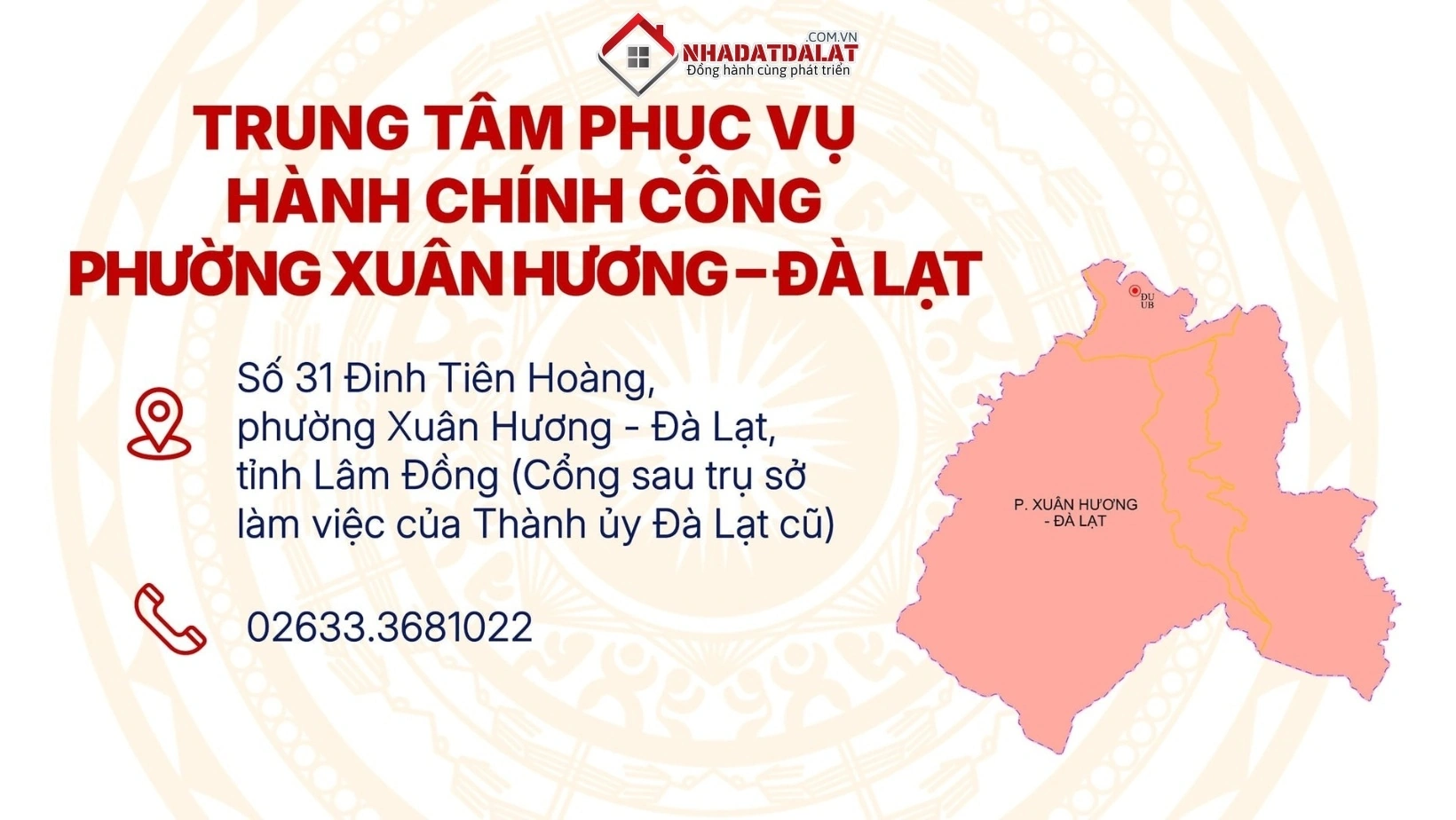 Thông tin hành chính mới phường Xuân Hương - Đà Lạt