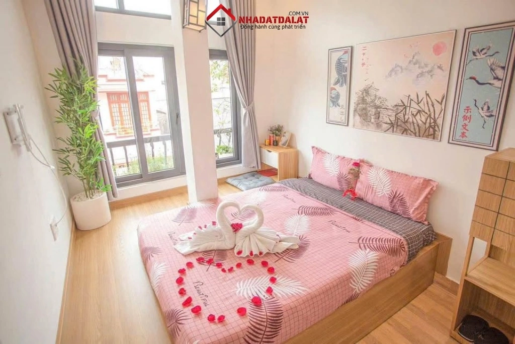 Phòng ngủ homestay 15 phòng đường Trần Phú trung tâm Đà Lạt